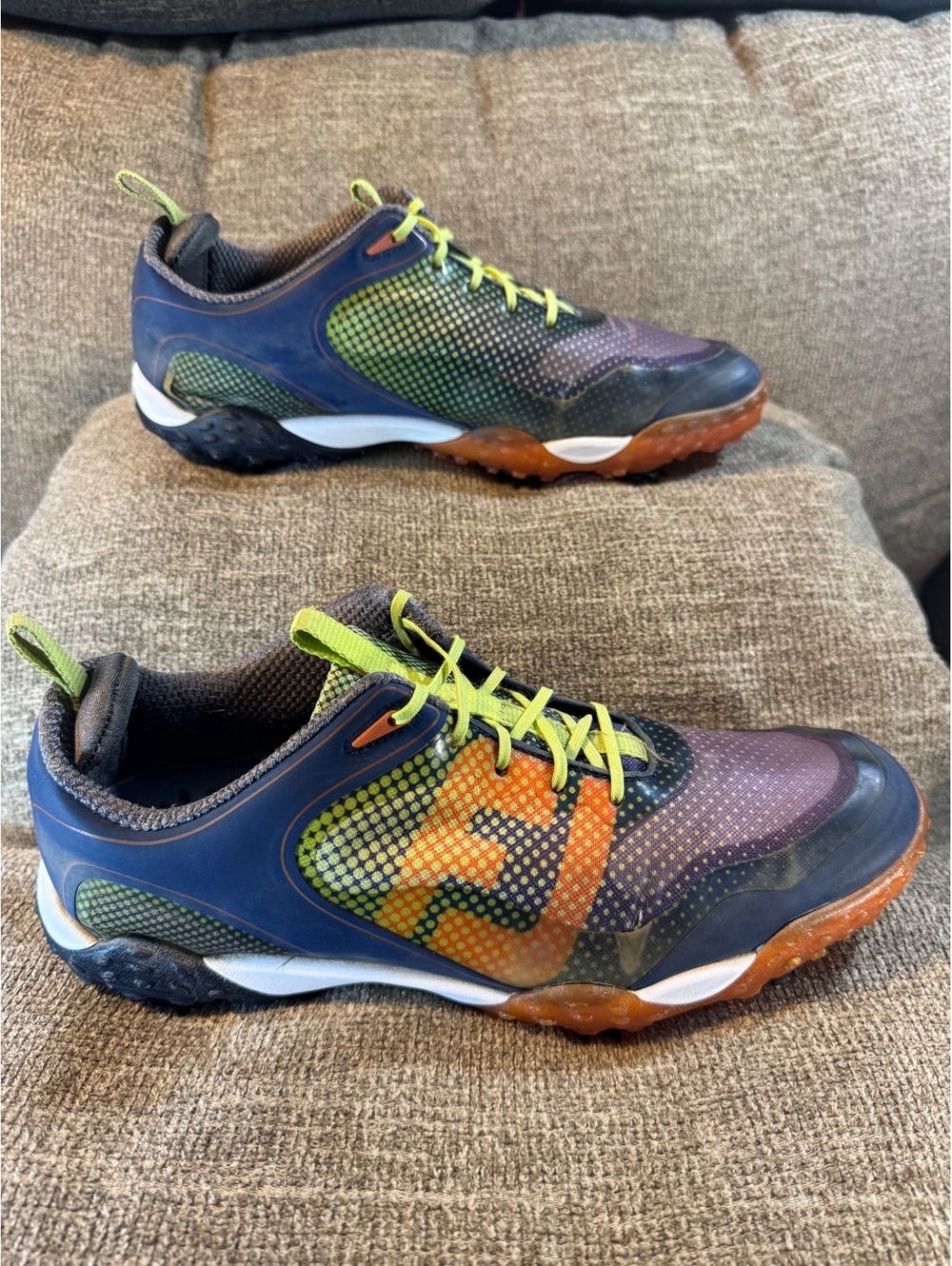 FootJoy FJ FreeStyle Men's Golf Shoes Size 11M Navy Orange Lime Spiked 57332